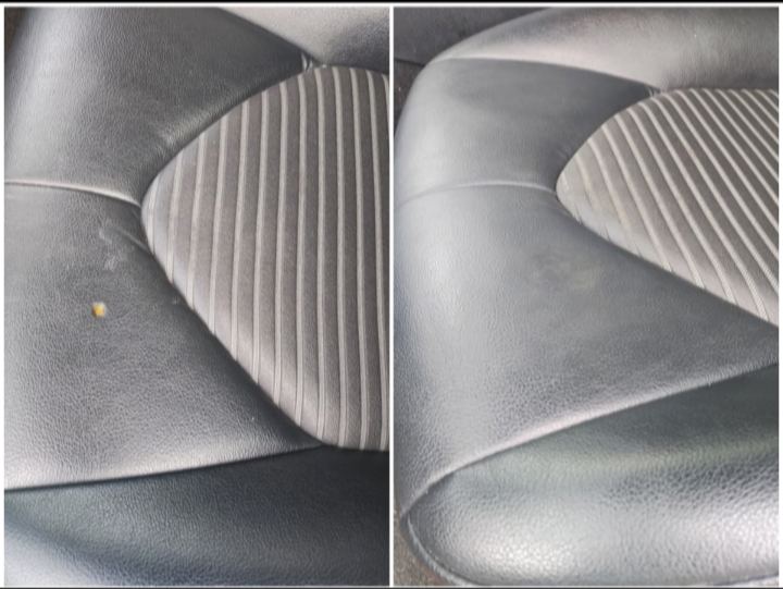 Black leather seat — surface mark removed