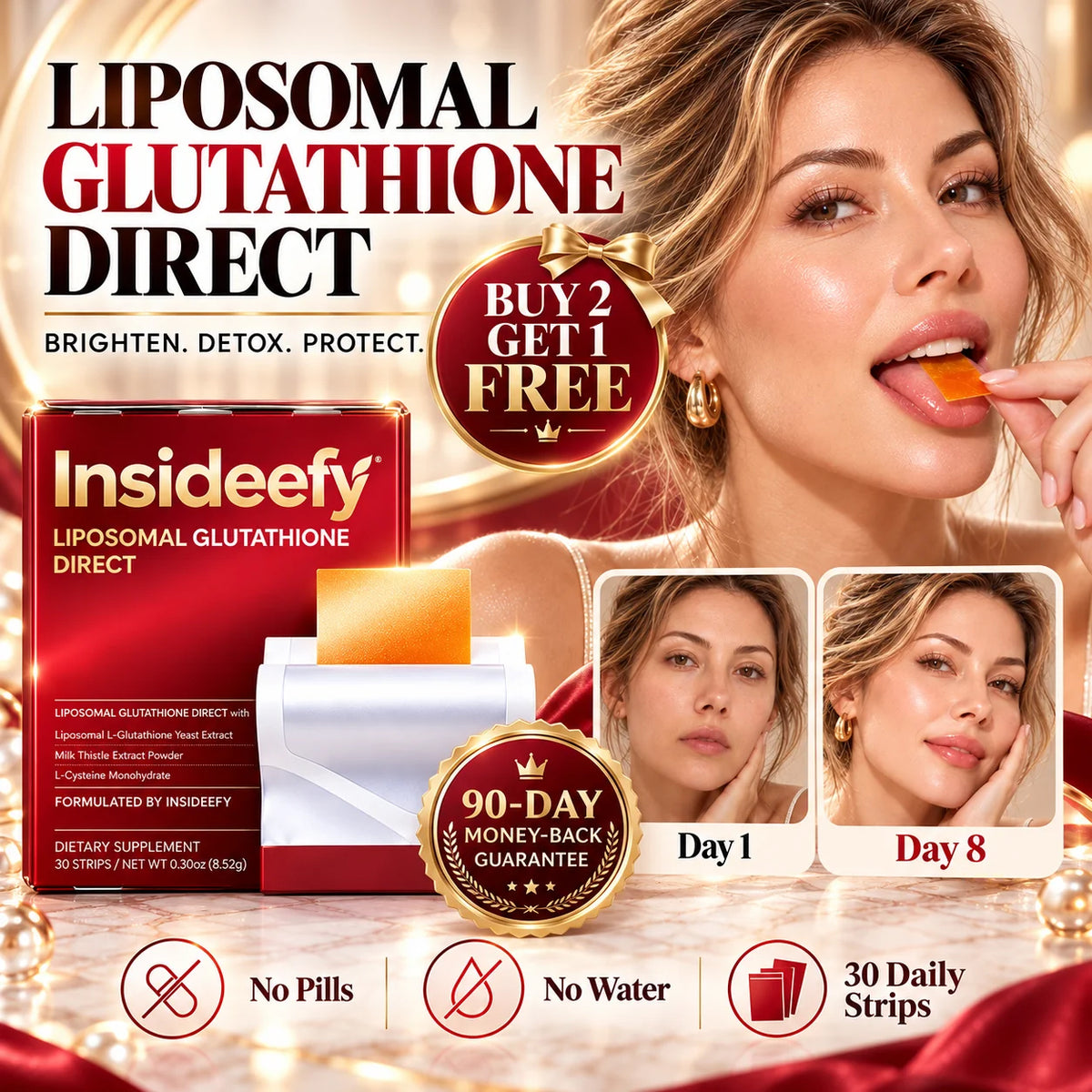 🔥 BUY 2 GET 1 FREE 🔥 — Insideefy®Liposomal Glutathione Glow Strips