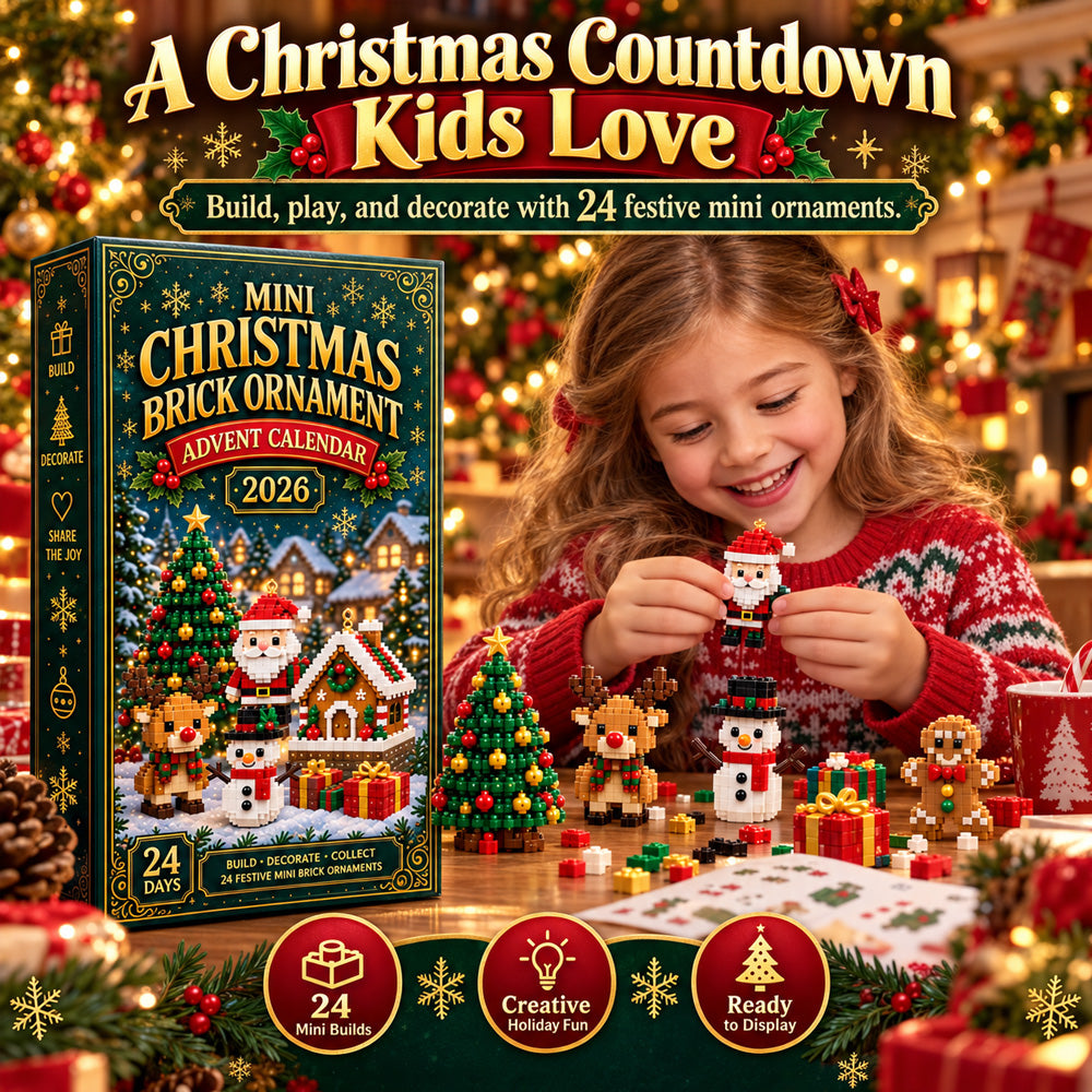 ⏳ Last day to save 50% – 🎄 24-Day Mini Christmas Ornament Advent Calendar | 24 unique festive buildable designs with hanging loops—perfect for decorating Christmas trees, wreaths, and holiday displays 🧱