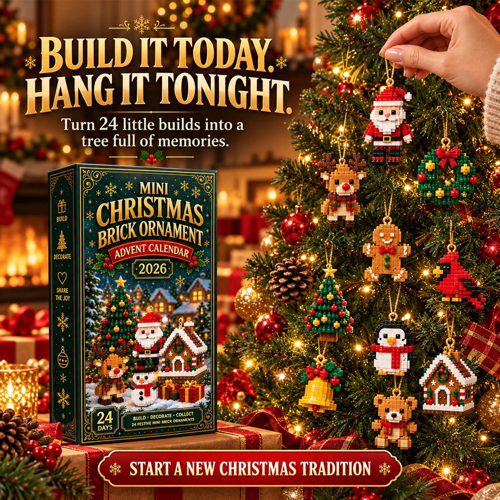 ⏳ Last day to save 50% – 🎄 24-Day Mini Christmas Ornament Advent Calendar | 24 unique festive buildable designs with hanging loops—perfect for decorating Christmas trees, wreaths, and holiday displays 🧱