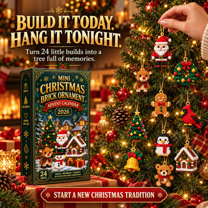 ⏳ Last day to save 50% – 🎄 24-Day Mini Christmas Ornament Advent Calendar | 24 unique festive buildable designs with hanging loops—perfect for decorating Christmas trees, wreaths, and holiday displays 🧱