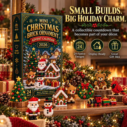 ⏳ Last day to save 50% – 🎄 24-Day Mini Christmas Ornament Advent Calendar | 24 unique festive buildable designs with hanging loops—perfect for decorating Christmas trees, wreaths, and holiday displays 🧱