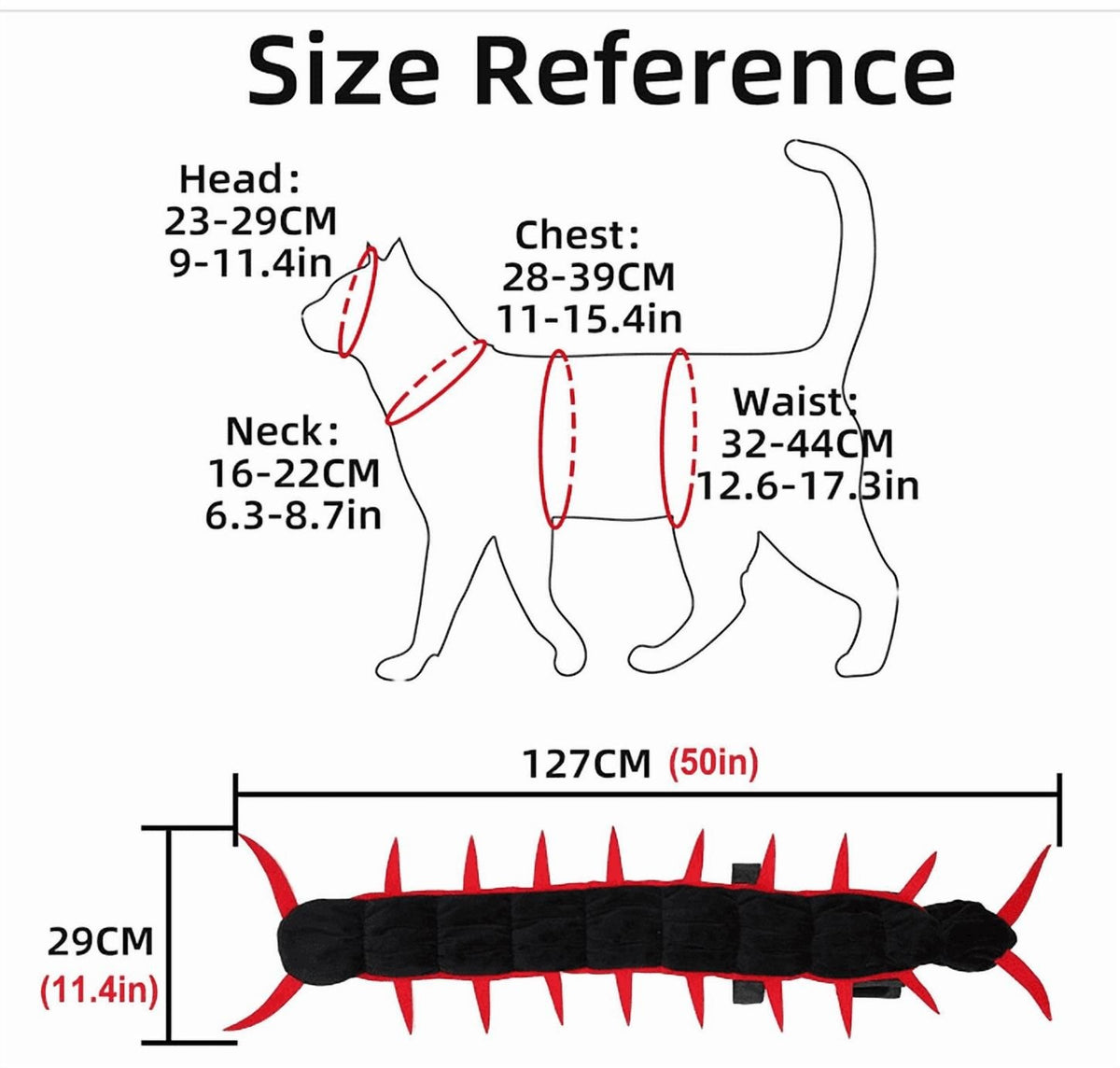 Halloween Cat Centipede Costume, Funny Pet Role Play Outfit with Adjustable Shoulder Straps
