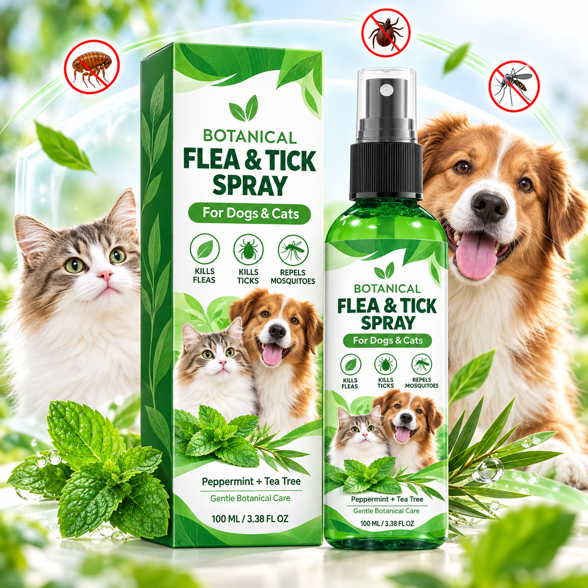 🔥BUY 1 GET 1 FREE 🌿 | Botanical Flea & Tick Spray for Dogs & Cats
