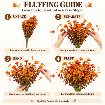 The Full-Garden Fall Flower Set – UV-Resistant Faux Flowers for Outdoor Planters