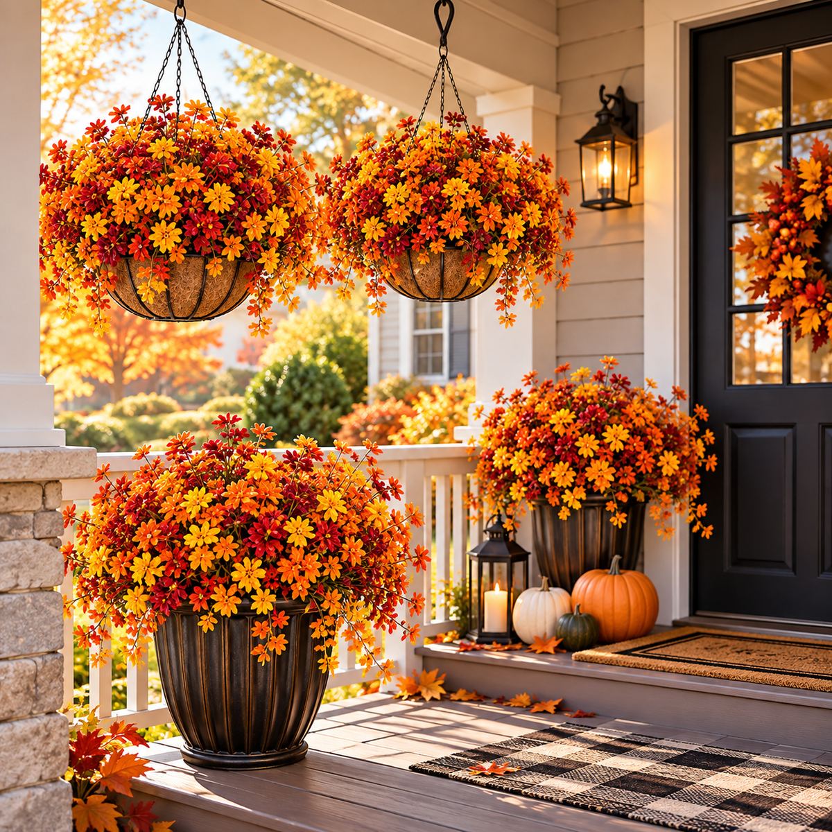 The Full-Garden Fall Flower Set – UV-Resistant Faux Flowers for Outdoor Planters