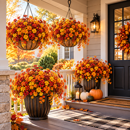The Full-Garden Fall Flower Set – UV-Resistant Faux Flowers for Outdoor Planters
