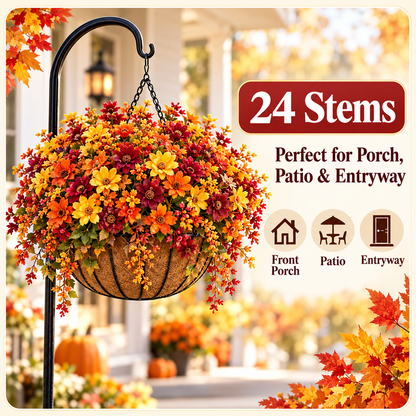 The Full-Garden Fall Flower Set – UV-Resistant Faux Flowers for Outdoor Planters