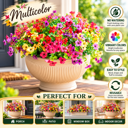 The Full-Garden Fall Flower Set – UV-Resistant Faux Flowers for Outdoor Planters