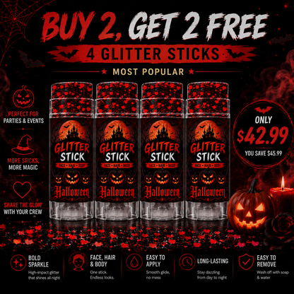 🎃✨ BUY 1 GET 1 FREE ✨🎃 Halloween Glitter Stick for Face, Hair & Body 💖💫