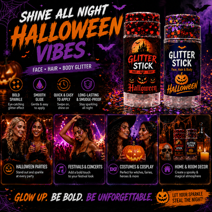 🎃✨ BUY 1 GET 1 FREE ✨🎃 Halloween Glitter Stick for Face, Hair & Body 💖💫