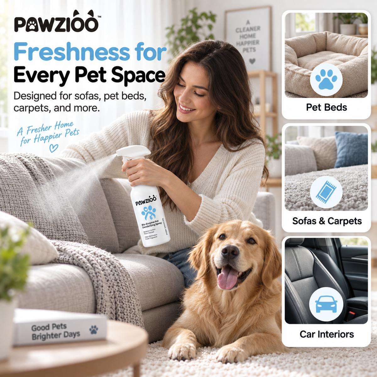 Pawzioo™ Bio-Enzyme Pet Odor Eliminator Spray