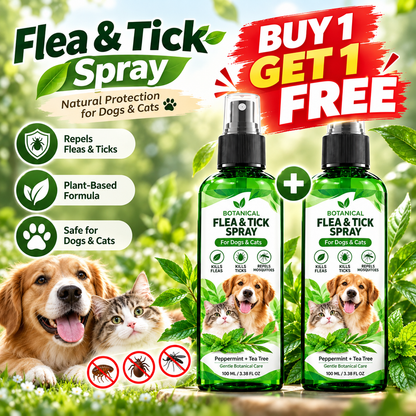 🔥BUY 1 GET 1 FREE 🌿 | Botanical Flea & Tick Spray for Dogs & Cats