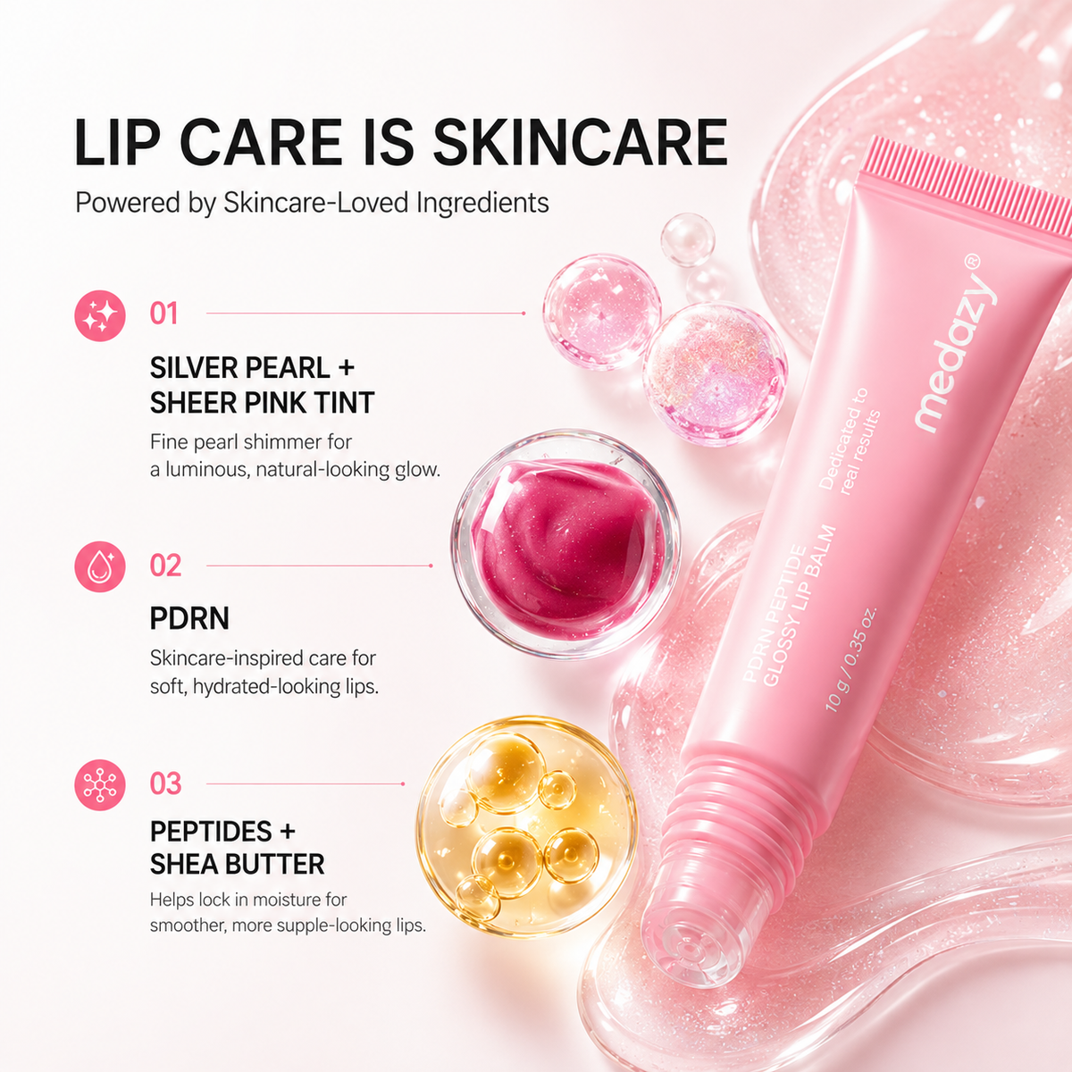 🔥 BUY 1 GET 1 FREE 🎁 | [NEW] medazy PDRN Peptide Glossy Lip Balm