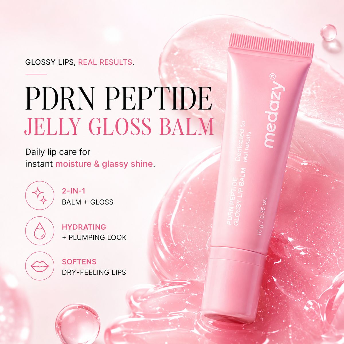 🔥 BUY 1 GET 1 FREE 🎁 | [NEW] medazy PDRN Peptide Glossy Lip Balm