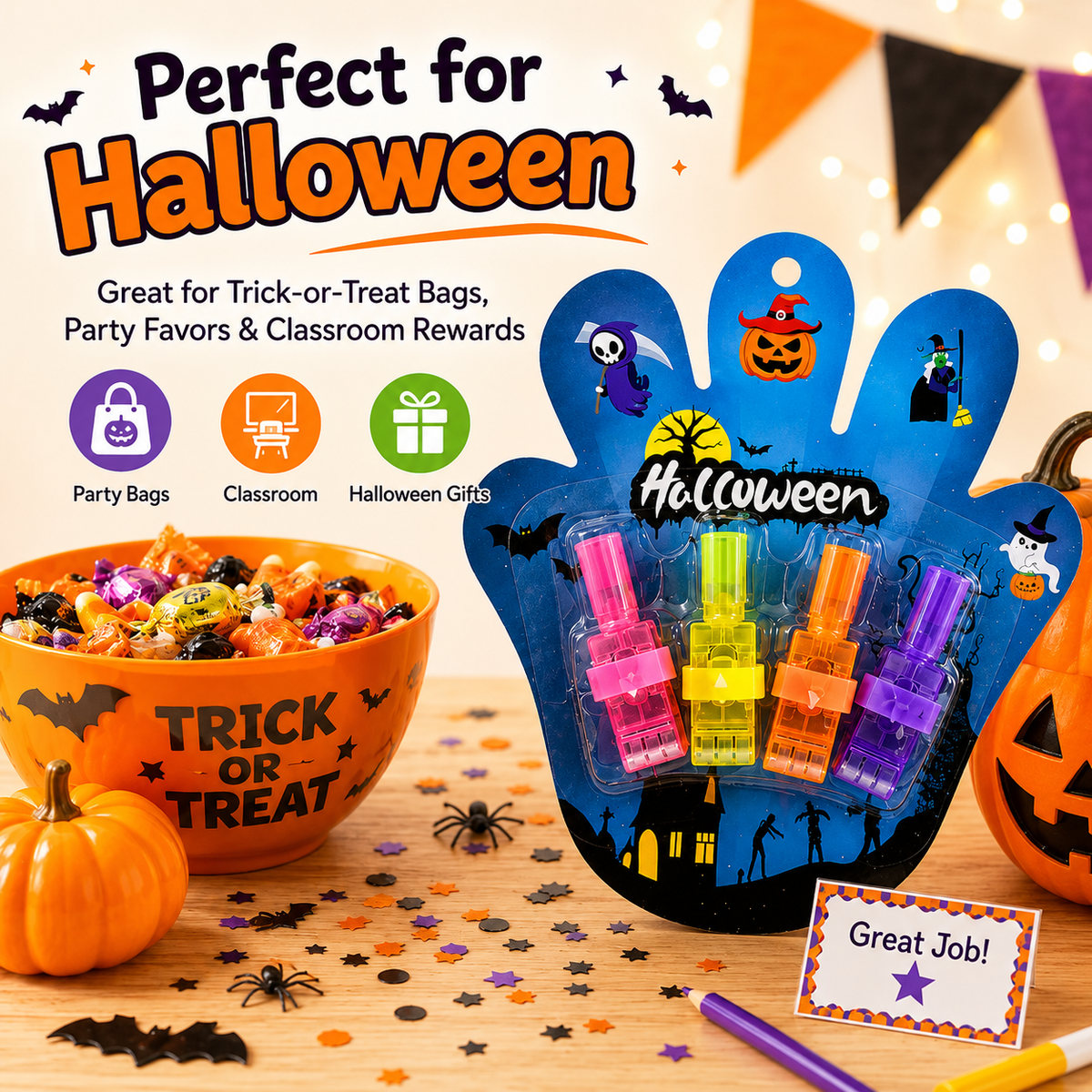 👻 BUY 1 GET 1 FREE 👻 ✨ Magic Halloween Finger Projector Rings 🎃 LED Light-Up Spooky Toys for Kids 🔥