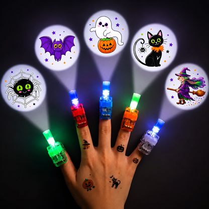 👻 BUY 1 GET 1 FREE 👻 ✨ Magic Halloween Finger Projector Rings 🎃 LED Light-Up Spooky Toys for Kids 🔥