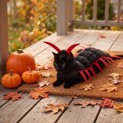 Halloween Cat Centipede Costume, Funny Pet Role Play Outfit with Adjustable Shoulder Straps
