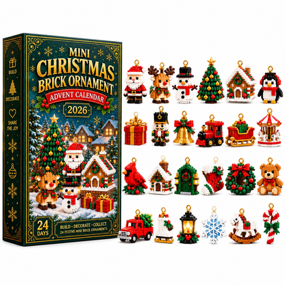 ⏳ Last day to save 50% – 🎄 24-Day Mini Christmas Ornament Advent Calendar | 24 unique festive buildable designs with hanging loops—perfect for decorating Christmas trees, wreaths, and holiday displays 🧱