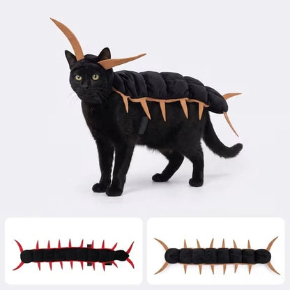 Halloween Cat Centipede Costume, Funny Pet Role Play Outfit with Adjustable Shoulder Straps