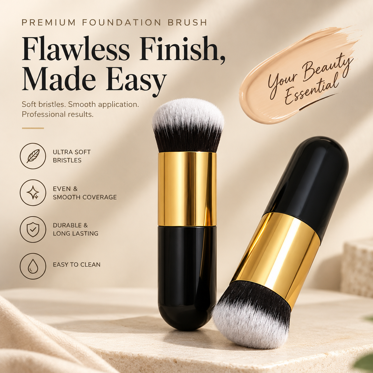 1 PC Ultra-Soft Bristles • Seamless Blending • Flawless Finish