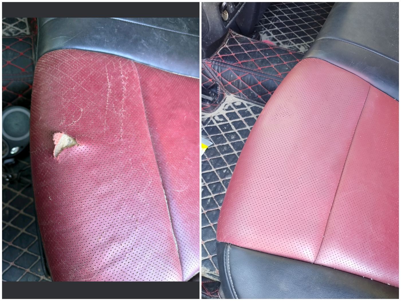 Car seat bolster — scuffs and scratches removed