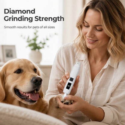 Electric Pet Nail Grinder – Whisper‑quiet, 3‑step gentle grinding. LED power display & USB‑C rechargeable – stress‑free grooming for dogs & cats!